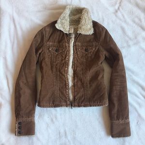 Abercrombie shearling collar corduroy jacket